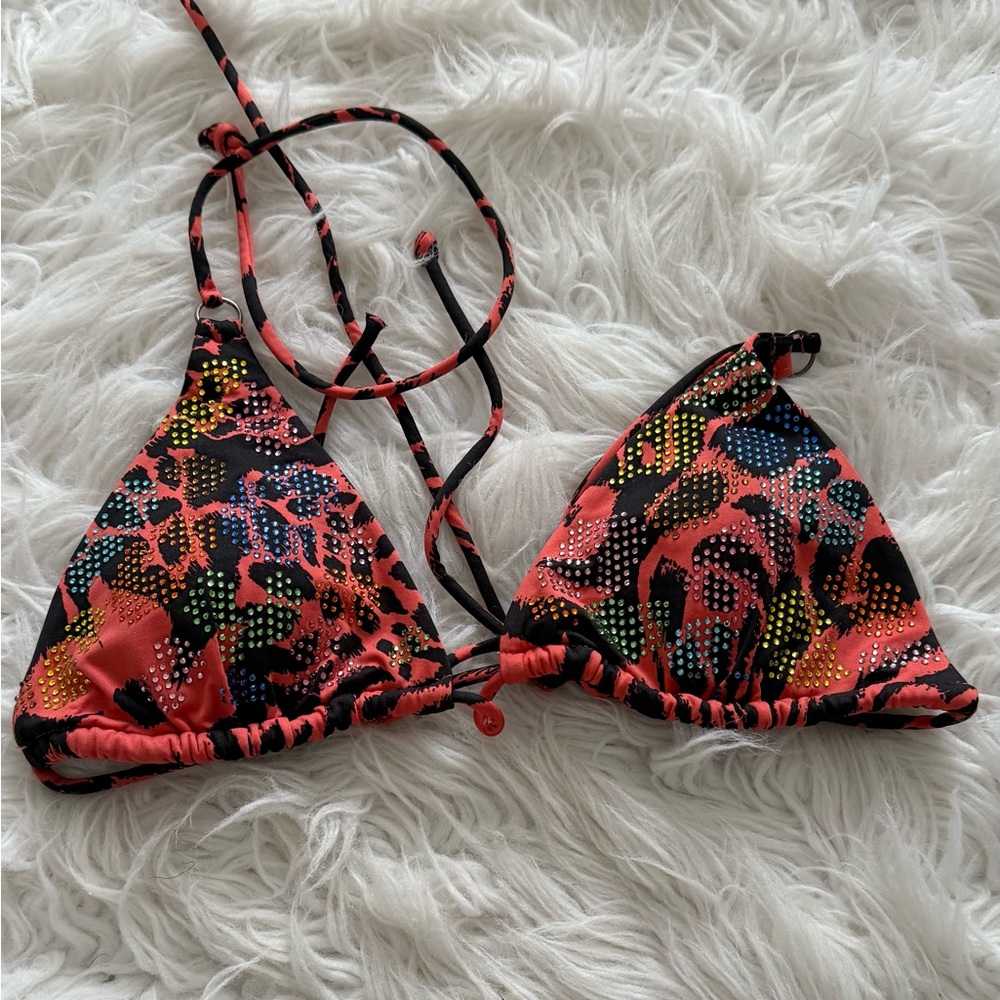 Victoria's Secret Black and Red Bikini Top